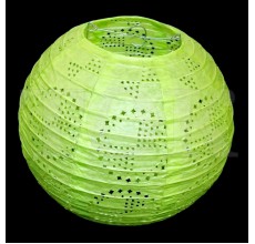 Бумажный фонарик с рисунком салатовый 35 см. 0924-29